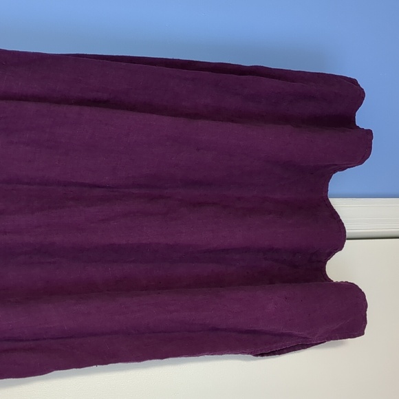 23" Pit-to-Pit MHM Melissa Harper 100% Linen Purple Dress HAS POCKETS - Picture 6 of 11